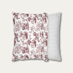 Havanese Burgundy French Toile Pillow