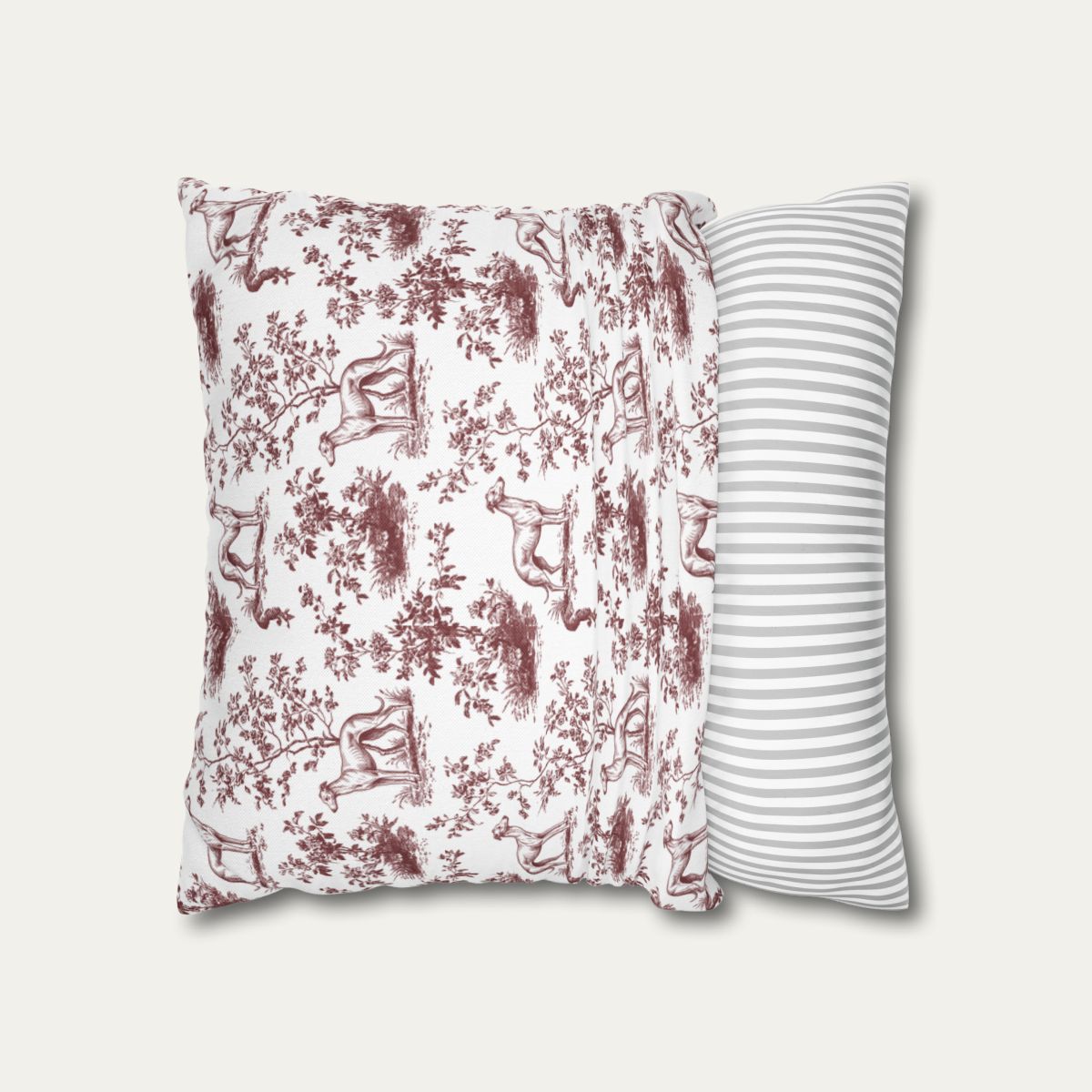 Greyhound Burgundy French Toile Pillow
