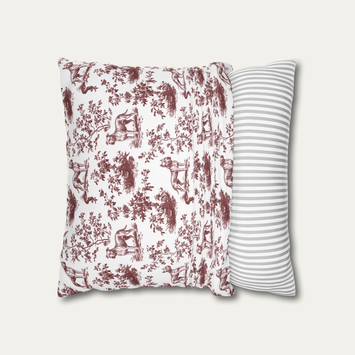 Pitbull Burgundy French Toile Pillow