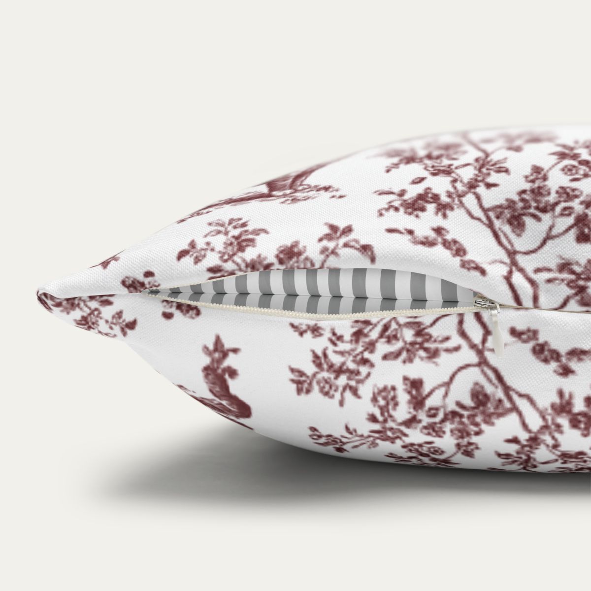 Ragdoll Cat Burgundy French Toile Pillow