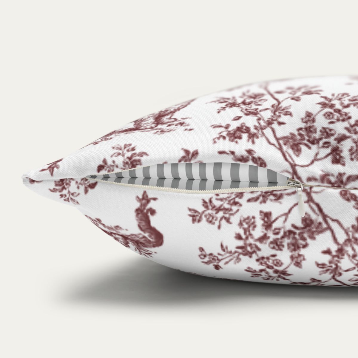 Havanese Burgundy French Toile Pillow