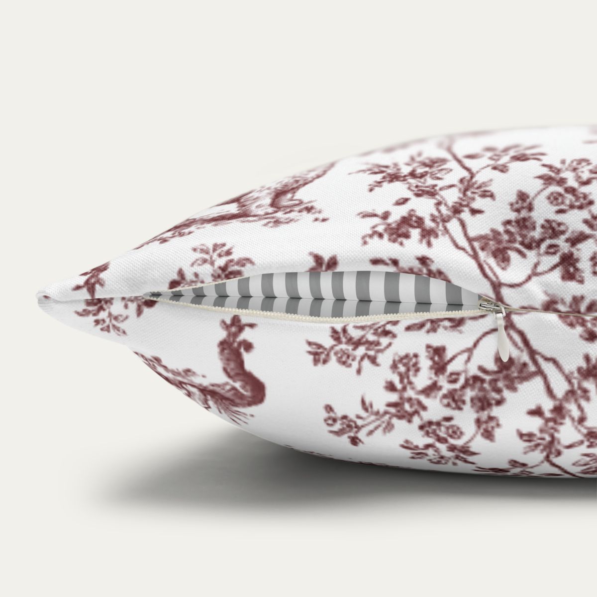 Maltese Burgundy French Toile Pillow