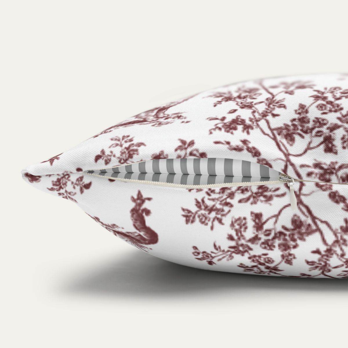Pomeranian Burgundy French Toile Pillow