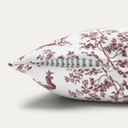 Pug Burgundy French Toile Pillow