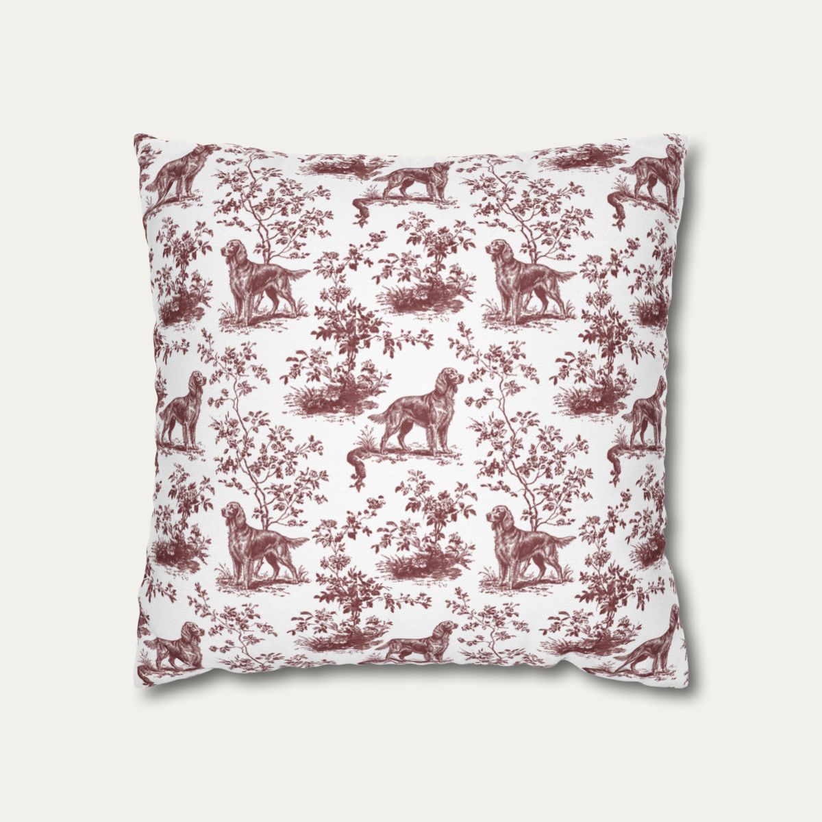 Irish Setter Burgundy French Toile Pillow