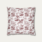Havanese Burgundy French Toile Pillow