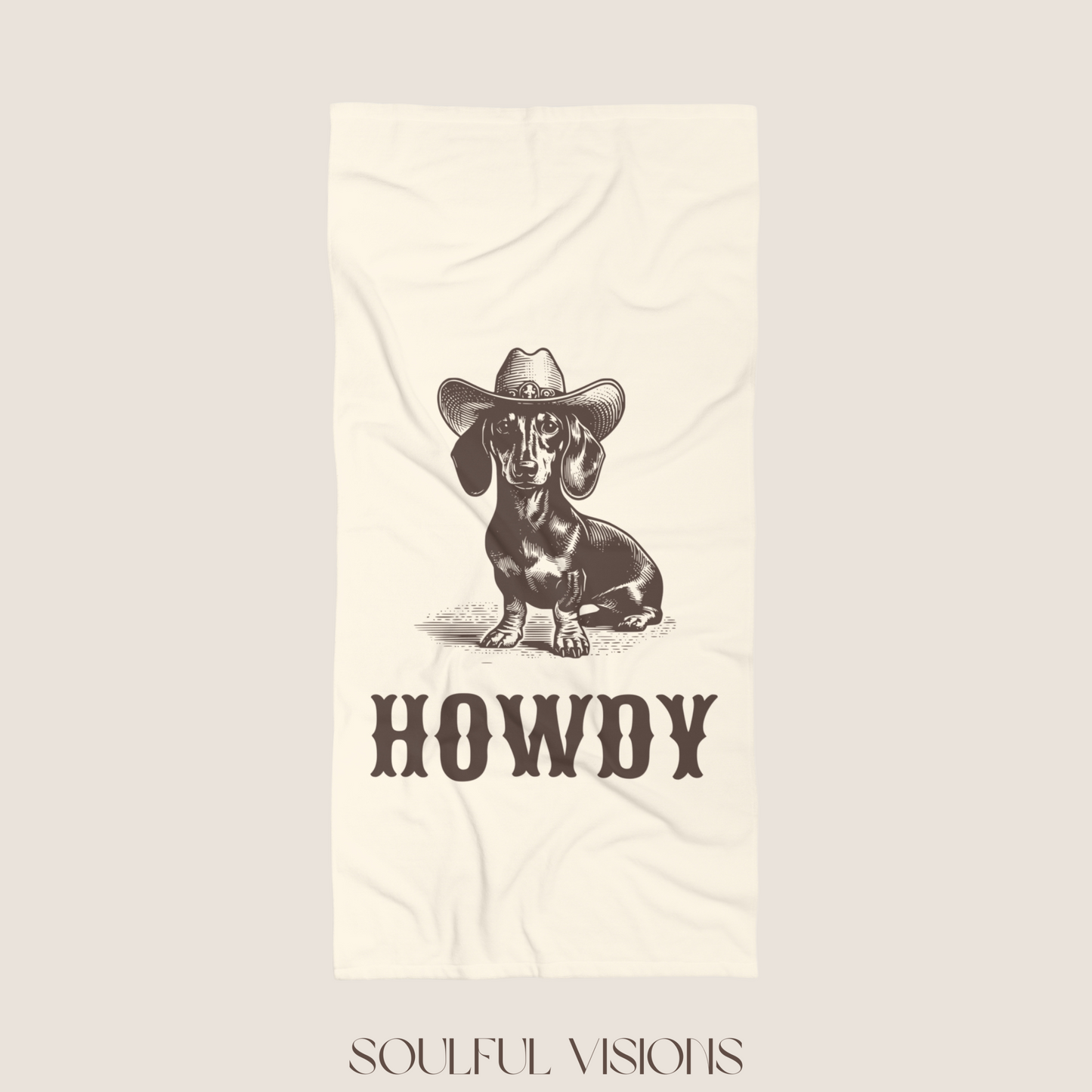 Howdy Dachshund Beach Towel
