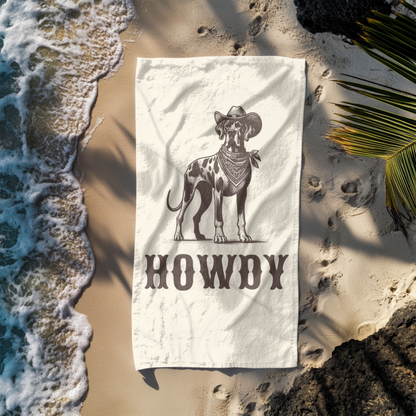 Howdy Great Dane Beach Towel