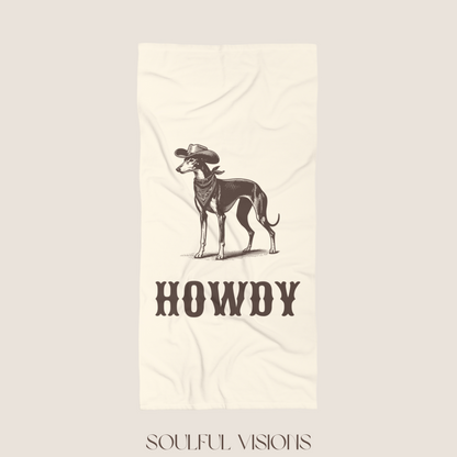 Howdy Greyhound Beach Towel