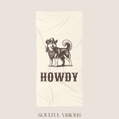 Howdy Husky Beach Towel