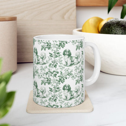 Cavalier King Charles Spaniel French Pastel Toile de Jouy Mug