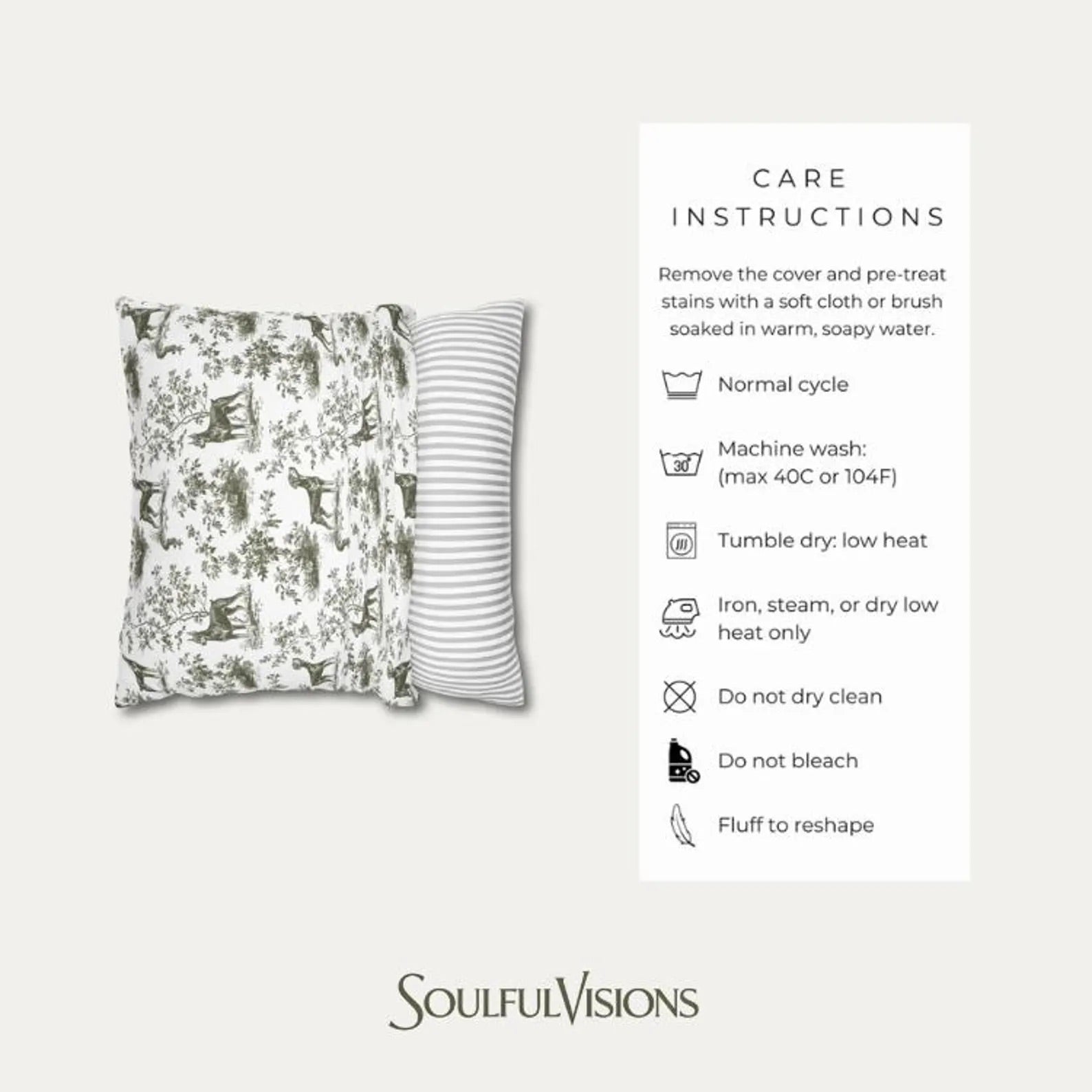 Dachshund Longhaired Sage Green French Toile Pillow