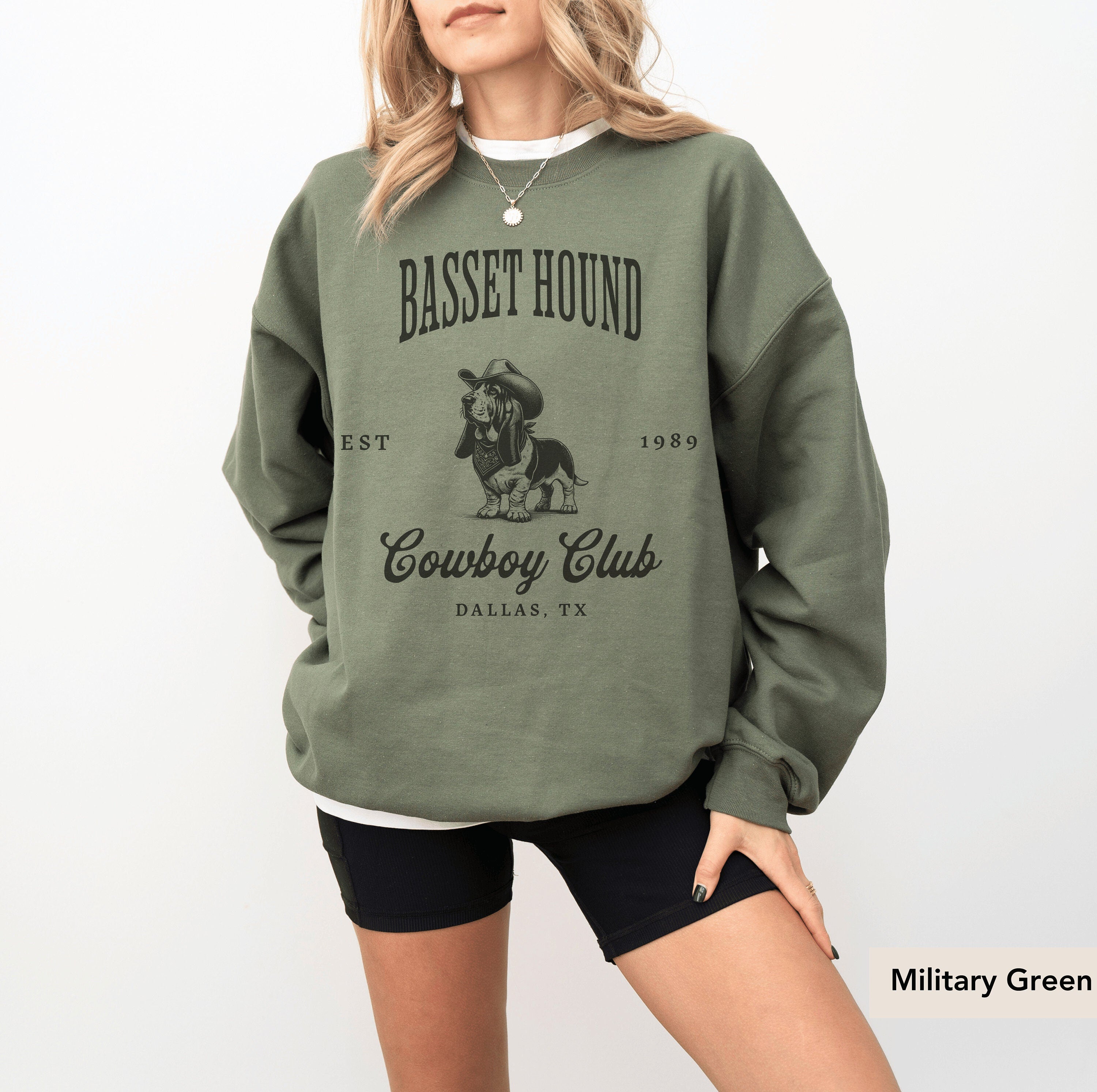 Basset Hound Cowboy Club Sweatshirt, Basset Hound, Basset Hound Sweatshirt, Basset Hound mom, Basset Hound lover, Basset Hound shirt