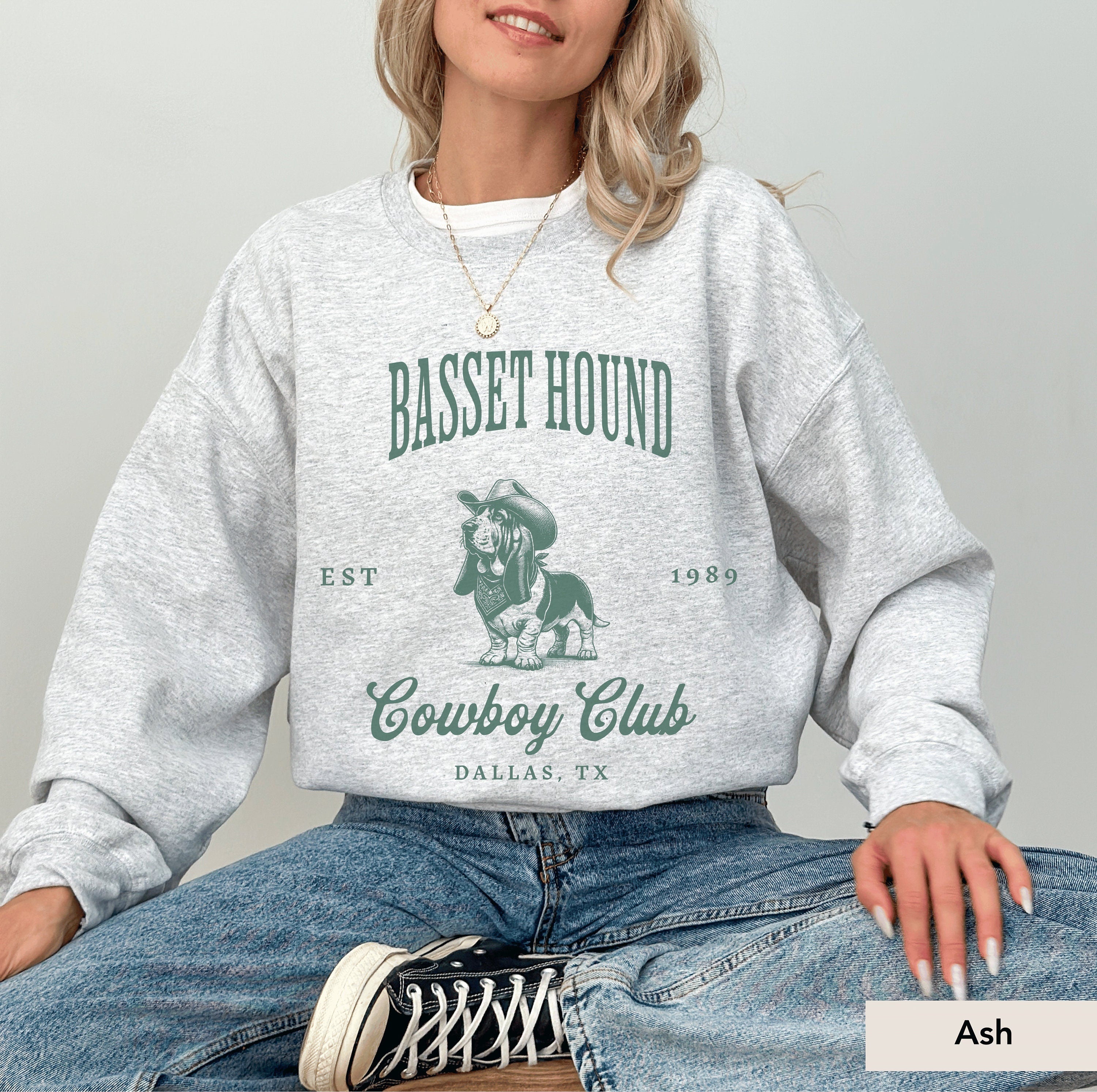 Basset Hound Cowboy Club Sweatshirt, Basset Hound, Basset Hound Sweatshirt, Basset Hound mom, Basset Hound lover, Basset Hound shirt
