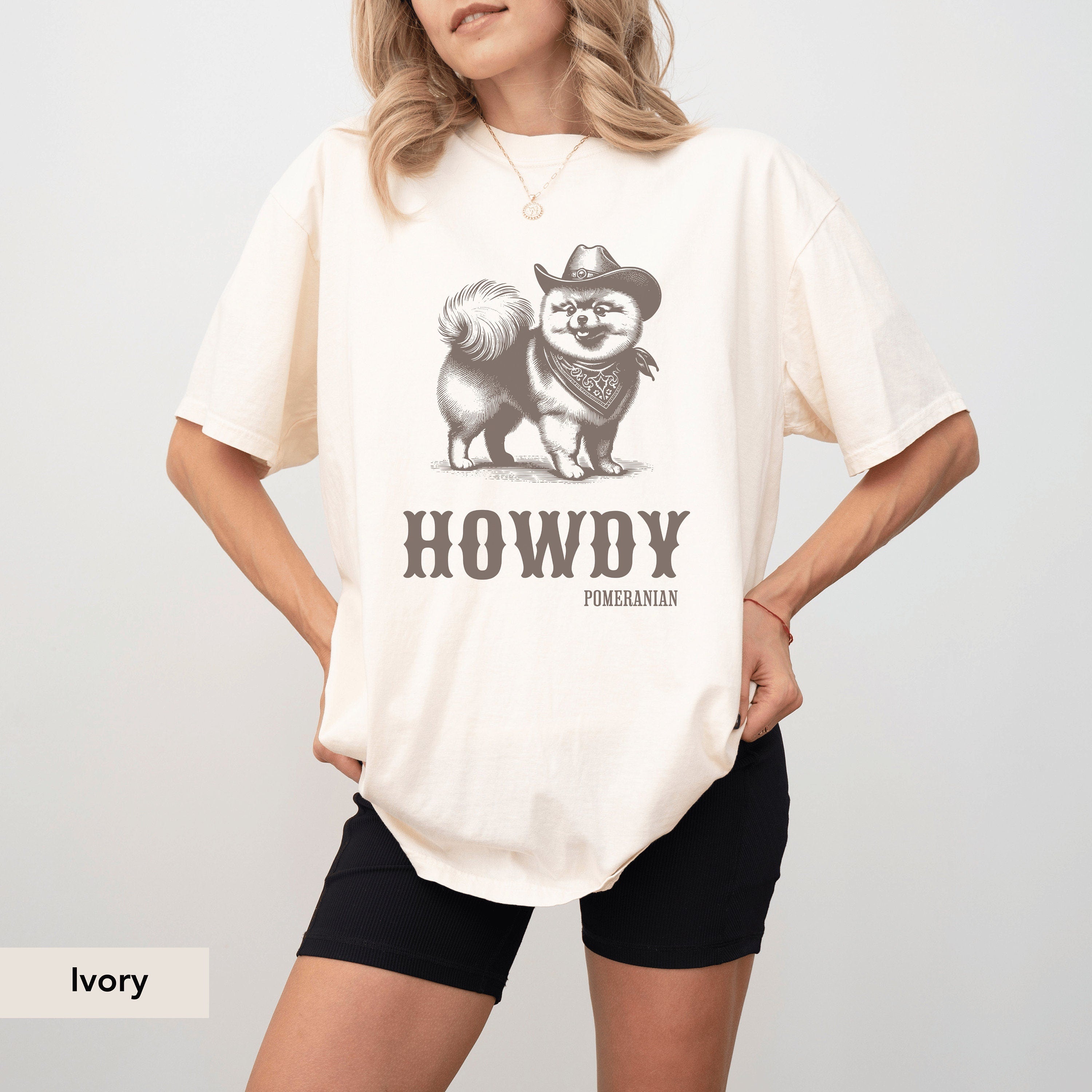 Howdy Pomeranian Shirt, Pomeranian gifts, Pomeranian SweatShirt, Pomeranian, Pomeranian mom, Pomeranian lover, Dog Cowboy shirt, Dog western