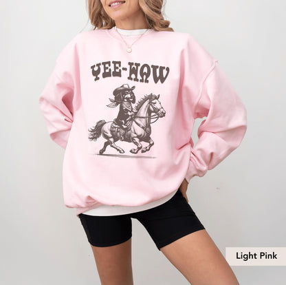 Yeehaw Dachshund Long Haired Cowboy Sweatshirt, Dachshund, Doxie, Dachshund Sweatshirt, Dachshund Gift, sausage dog, Dachshund shirt