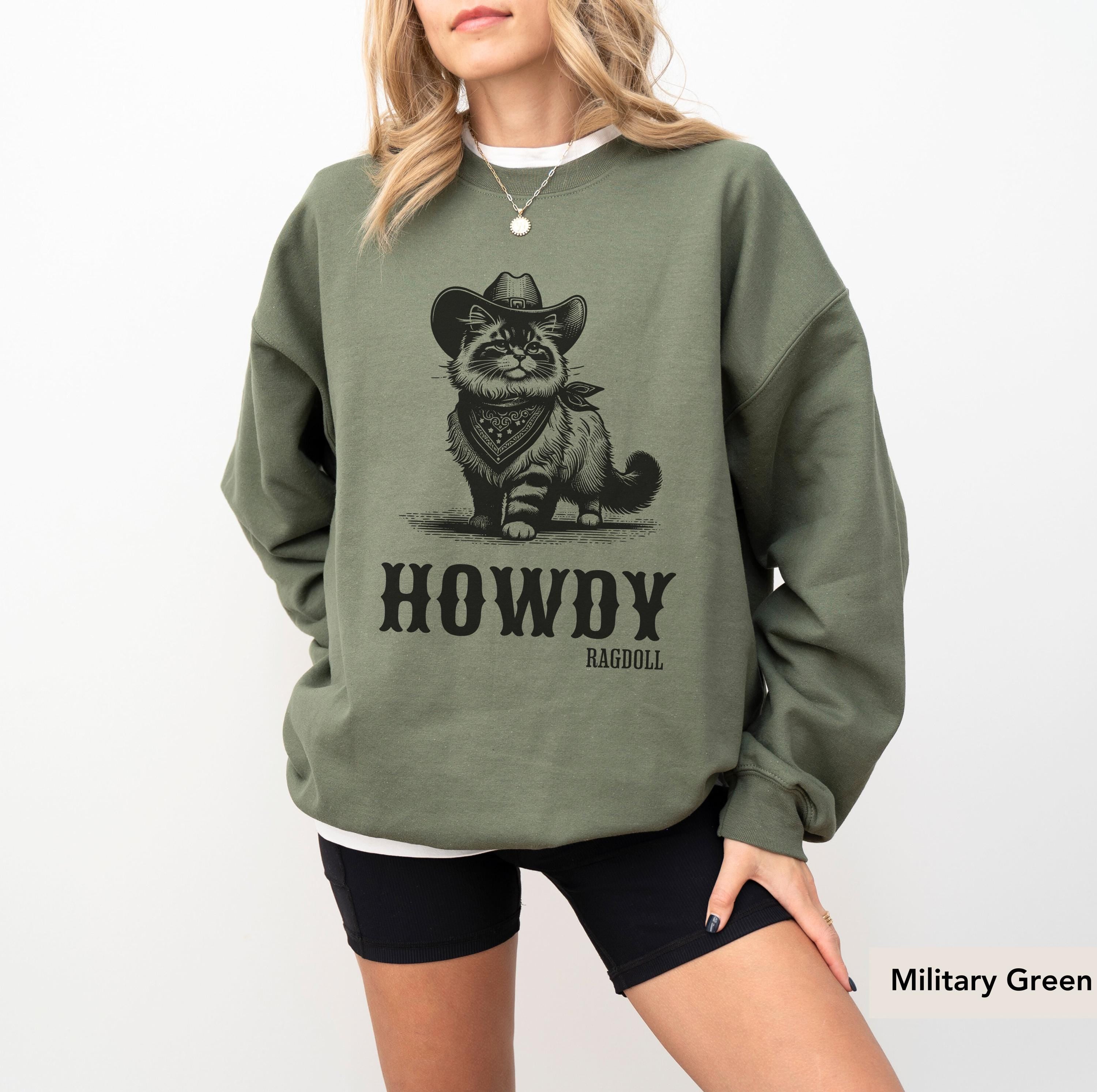 Howdy Ragdoll Cat cowboy Sweatshirt, Ragdoll Sweatshirt, Ragdoll cat mom, Ragdoll gift, Ragdoll Cat, Cat crewneck, Cat mom sweater