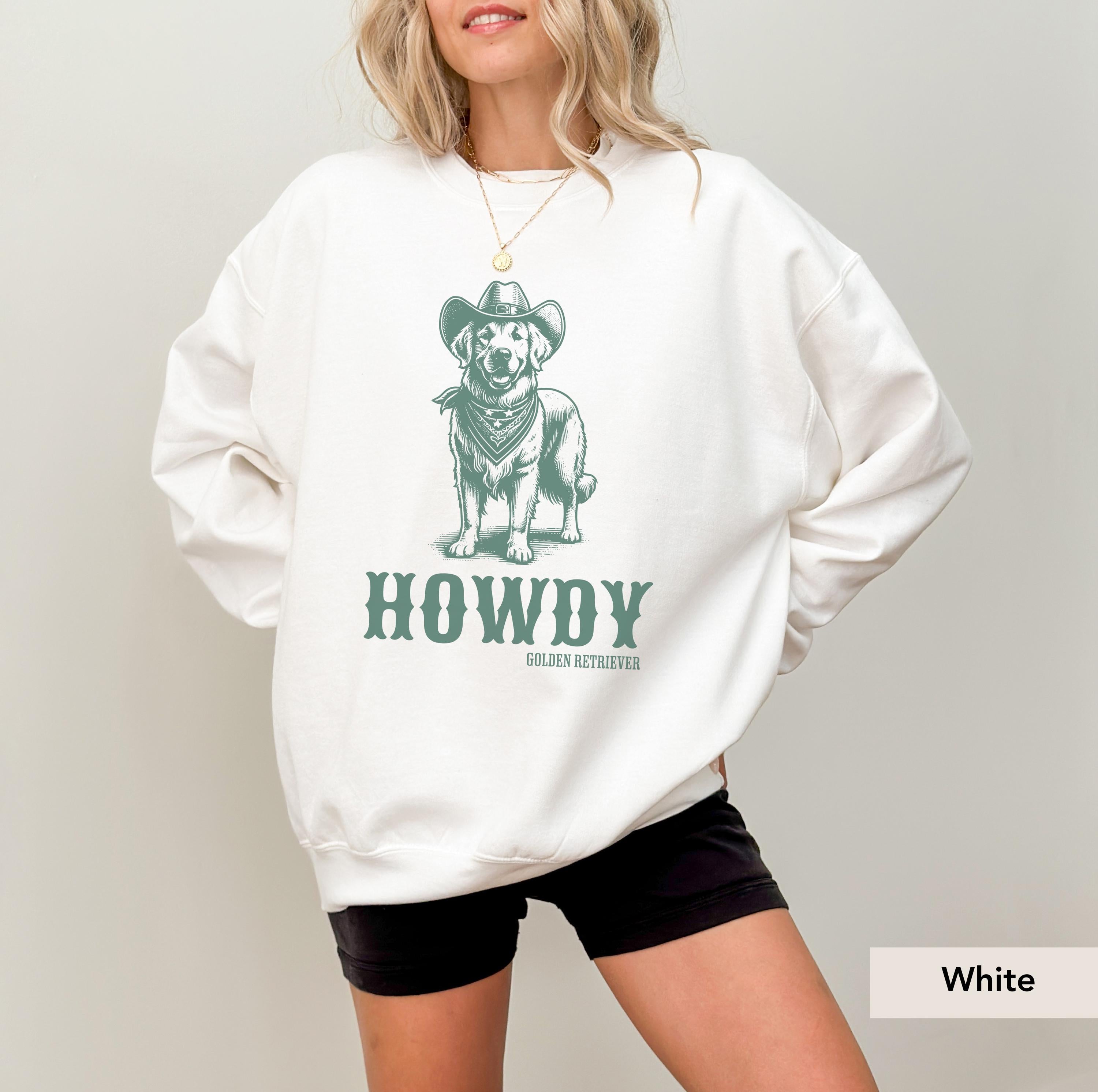Howdy Golden Retriever Cowboy Sweatshirt, Golden Retriever shirt, Golden Retriever Gift, Golden Retriever mom, Golden Retriever, Stay Golden