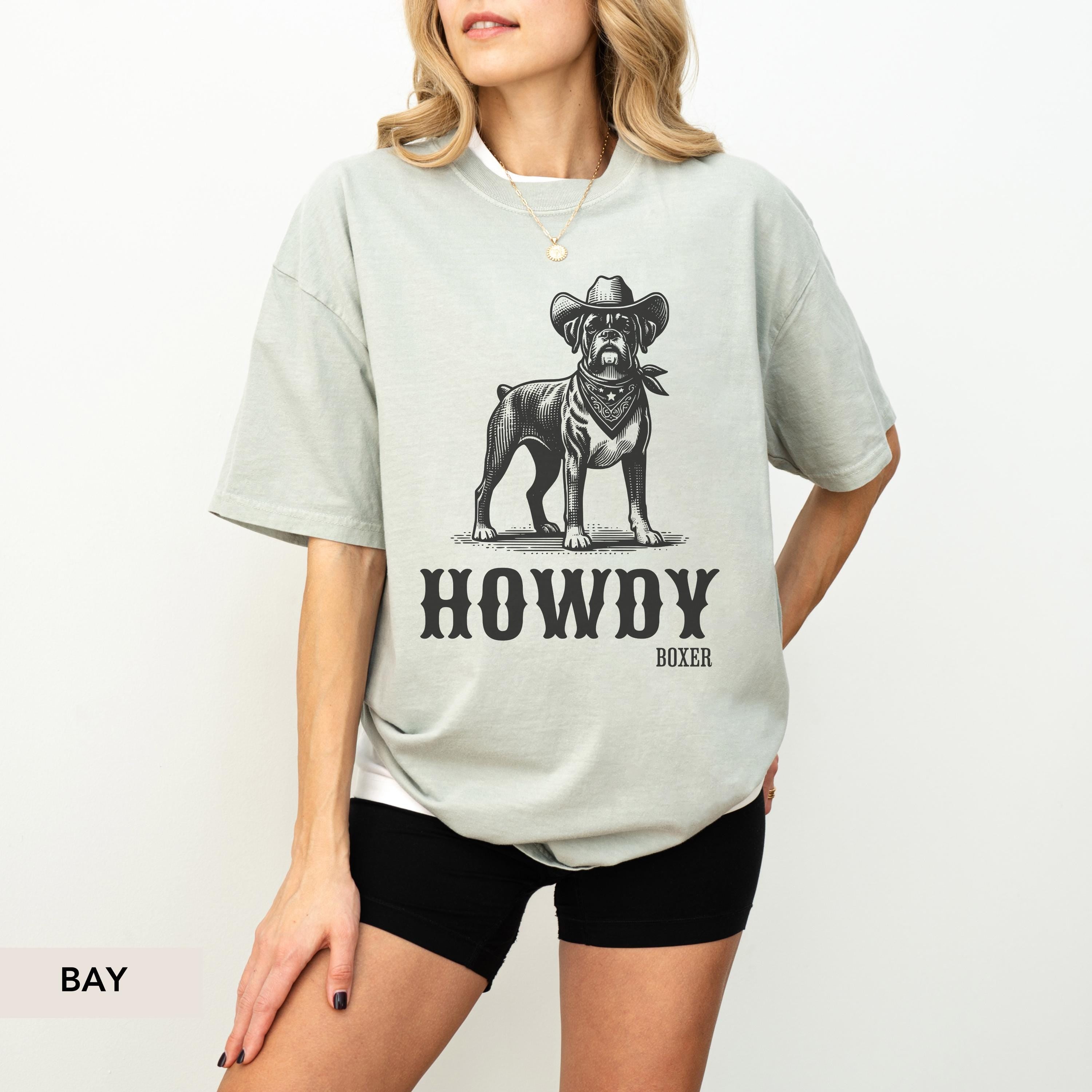 Howdy boxer dog Cowboy Shirt, boxer dog shirt, Boxer, boxer dog gifts, boxer dog mom, boxer dog gift, Dog Western Shirt