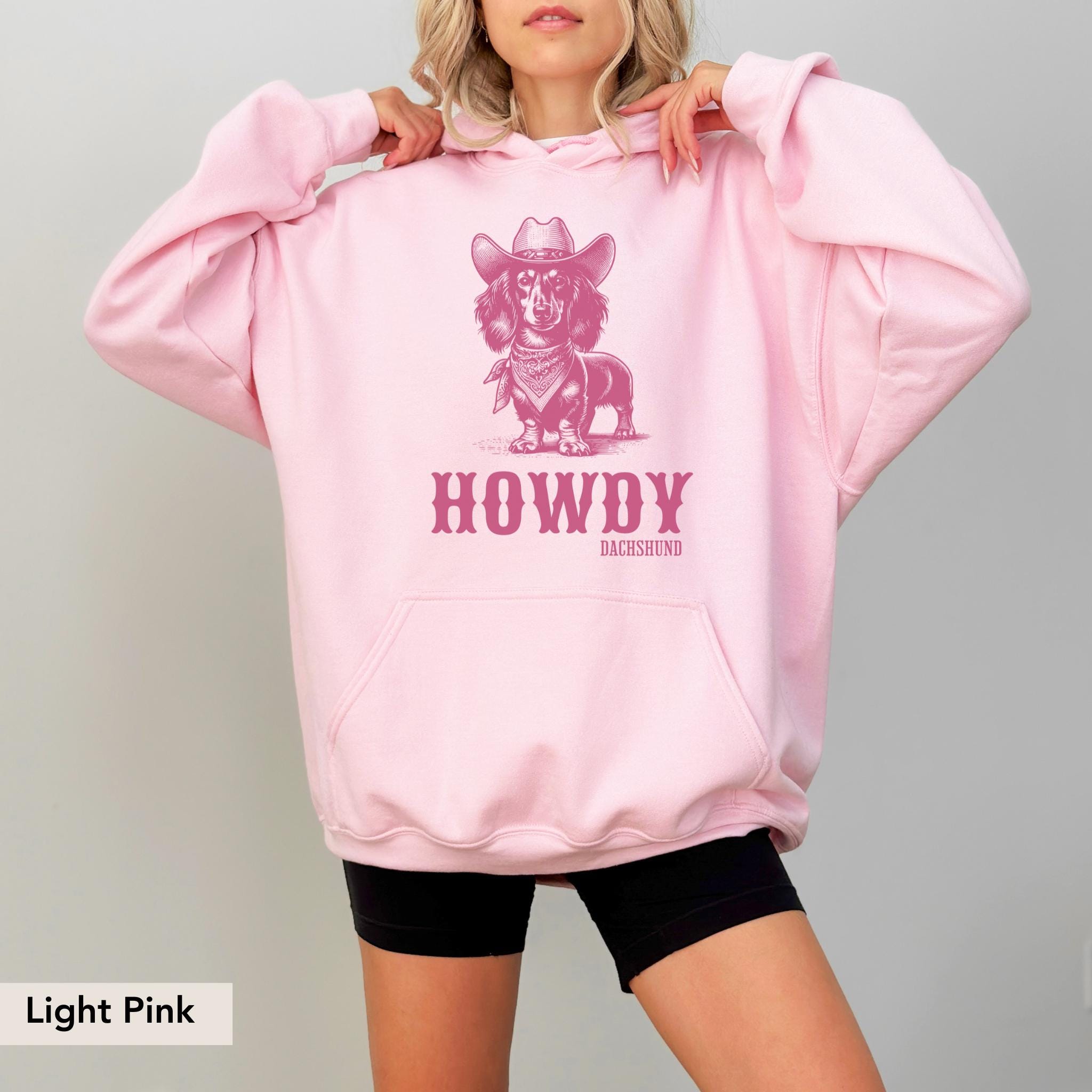 Howdy Dachshund Long Haired Hoodie, Dachshund, Doxie, Dachshund Sweatshirt, Dachshund Gift, Doxie Shirt, sausage dog, Dachshund shirt