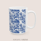 Poodle French Blue Toile de Jouy Mug, Dog Coffee Mugs, Poodle Coffee Mug 15 oz 11 oz, Poodle Mom Gifts, Poodle Mugs, Poodle Lover Gift