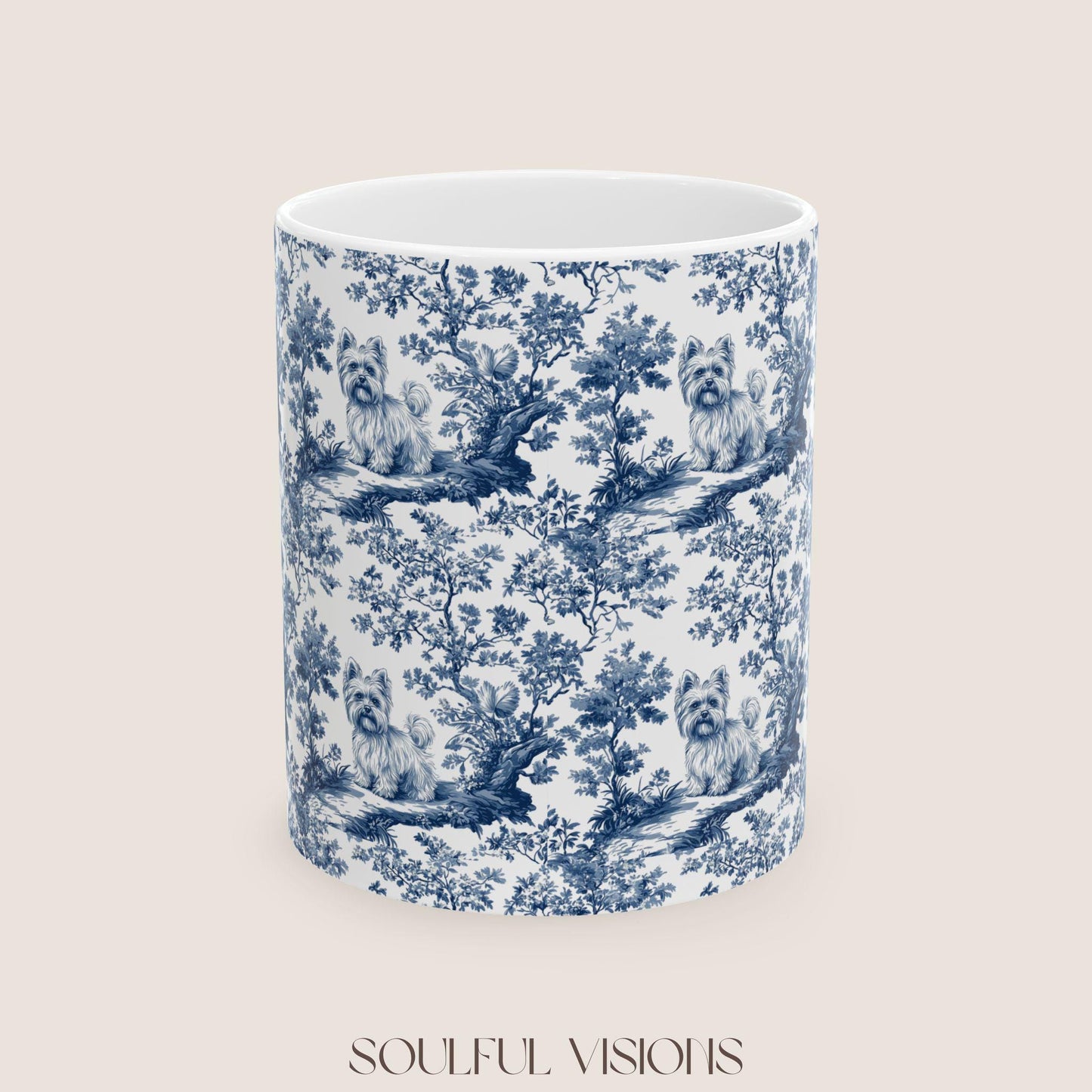Yorkie French toile de jouy Mug, Yorkie Mug, Yorkie Gifts, Yorkshire terrier, Yorkie mom, Yorkie lover, Dog mom Mug, Yorkie Owner Gift