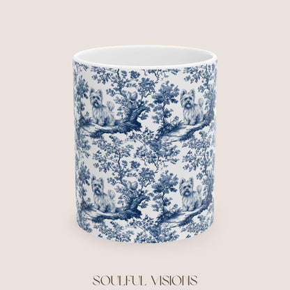 Yorkie French toile de jouy Mug, Yorkie Mug, Yorkie Gifts, Yorkshire terrier, Yorkie mom, Yorkie lover, Dog mom Mug, Yorkie Owner Gift