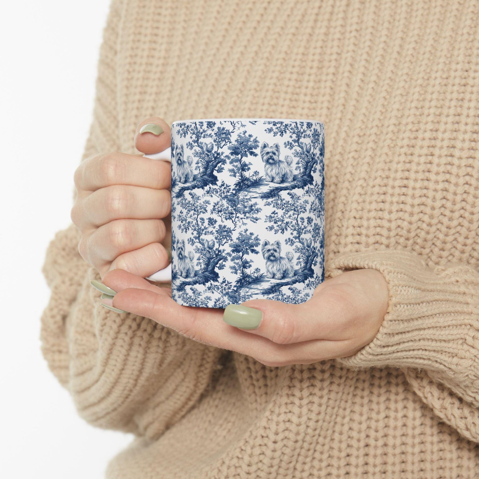 Yorkie French toile de jouy Mug, Yorkie Mug, Yorkie Gifts, Yorkshire terrier, Yorkie mom, Yorkie lover, Dog mom Mug, Yorkie Owner Gift