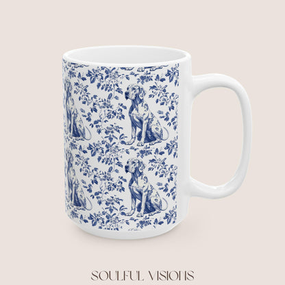 Great Dane French Toile De Jouy Mug, Great Dane Mug, Great Dane mom, Great Dane gift, Great Dane, Great Dane Lover, Great Dane Coffee Cup