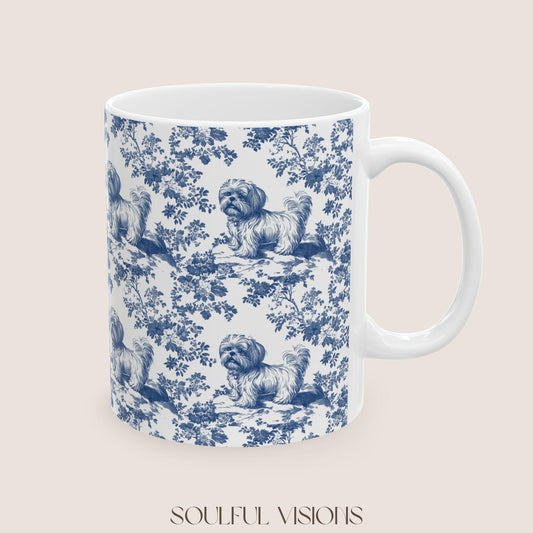 Shih tzu French Toile De Jouy Mug, Shih tzu Mug, Shih tzu gift, Shih tzu, Shih tzu mom, Shih tzu Lover Gift, Dog mom, Shih tzu Coffee Cup