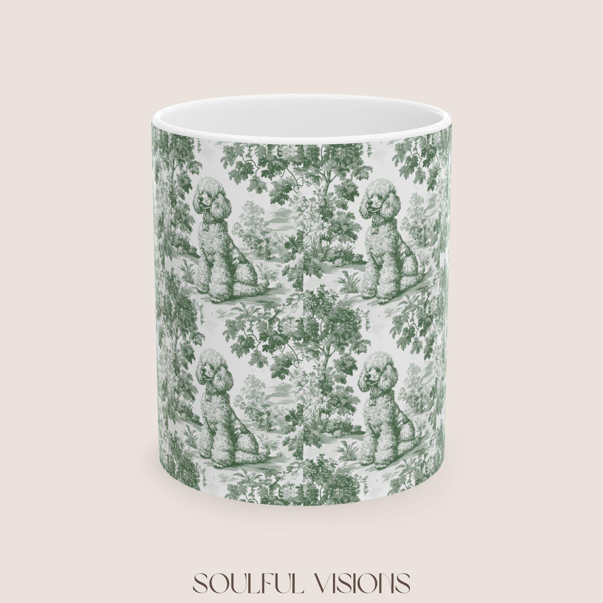 Poodle French Pastel Toile de Jouy Mug, Dog Coffee Mugs, Poodle Coffee Mug 15 oz 11 oz, Poodle Mom Gifts, Poodle Mugs, Poodle Lover Gift