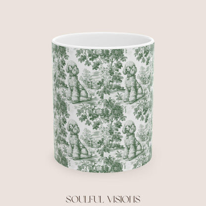 Poodle French Pastel Toile de Jouy Mug, Dog Coffee Mugs, Poodle Coffee Mug 15 oz 11 oz, Poodle Mom Gifts, Poodle Mugs, Poodle Lover Gift