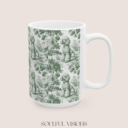 Poodle French Pastel Toile de Jouy Mug, Dog Coffee Mugs, Poodle Coffee Mug 15 oz 11 oz, Poodle Mom Gifts, Poodle Mugs, Poodle Lover Gift
