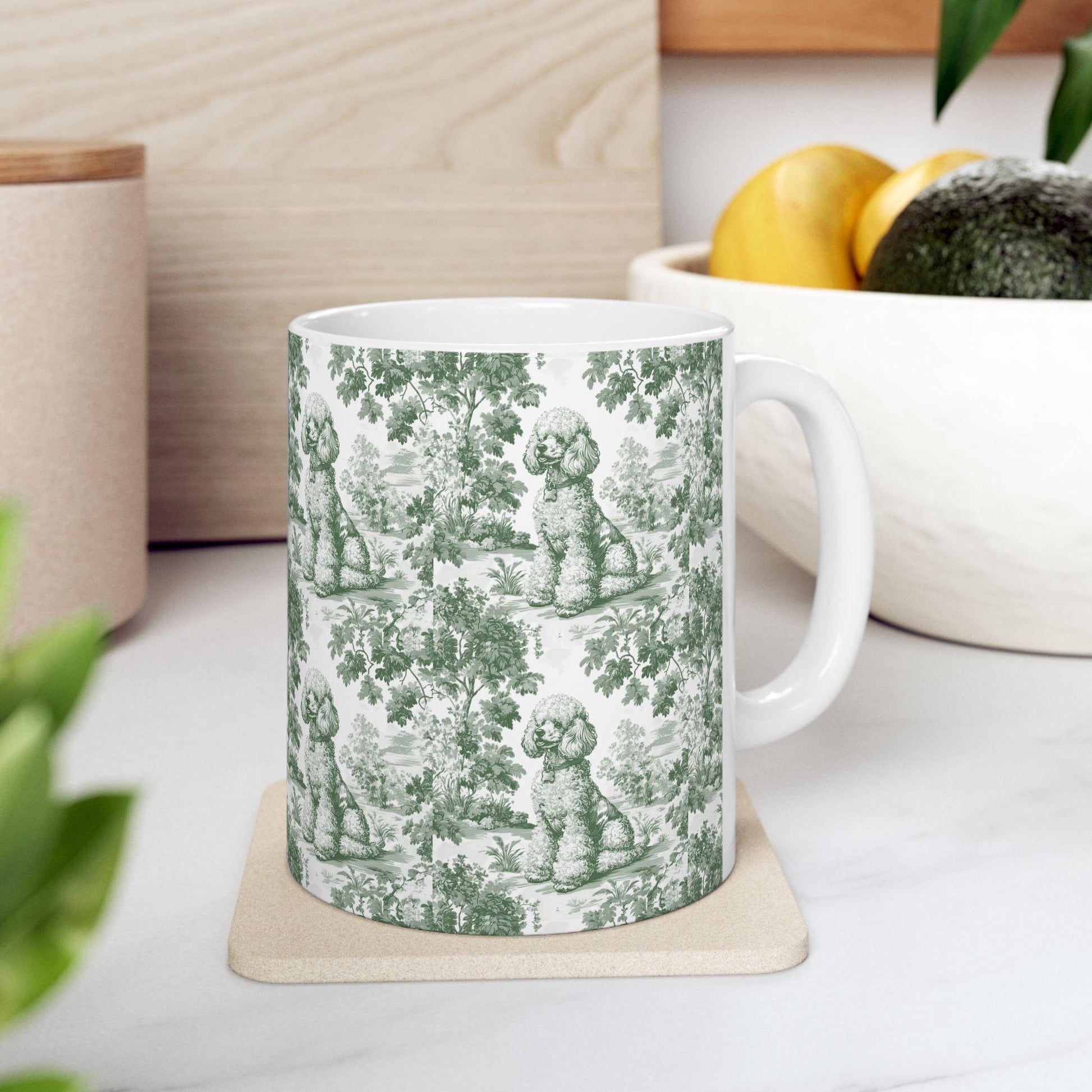 Poodle French Pastel Toile de Jouy Mug, Dog Coffee Mugs, Poodle Coffee Mug 15 oz 11 oz, Poodle Mom Gifts, Poodle Mugs, Poodle Lover Gift