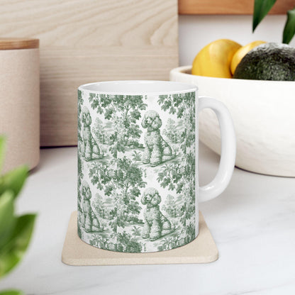 Poodle French Pastel Toile de Jouy Mug, Dog Coffee Mugs, Poodle Coffee Mug 15 oz 11 oz, Poodle Mom Gifts, Poodle Mugs, Poodle Lover Gift
