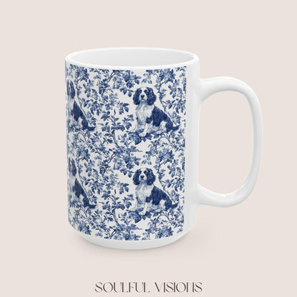 Springer Spaniel French Toile de Jouy Mug, English Springer Spaniel Mug, English Springer Spaniel Lover, Springer Spaniel mom Gift