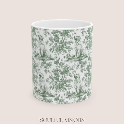 Golden Retriever French Pastel Toile de Jouy Mug, Golden Retriever, Golden Retriever ceramic mug, Retriever Mug, Golden Retriever Lover Gift