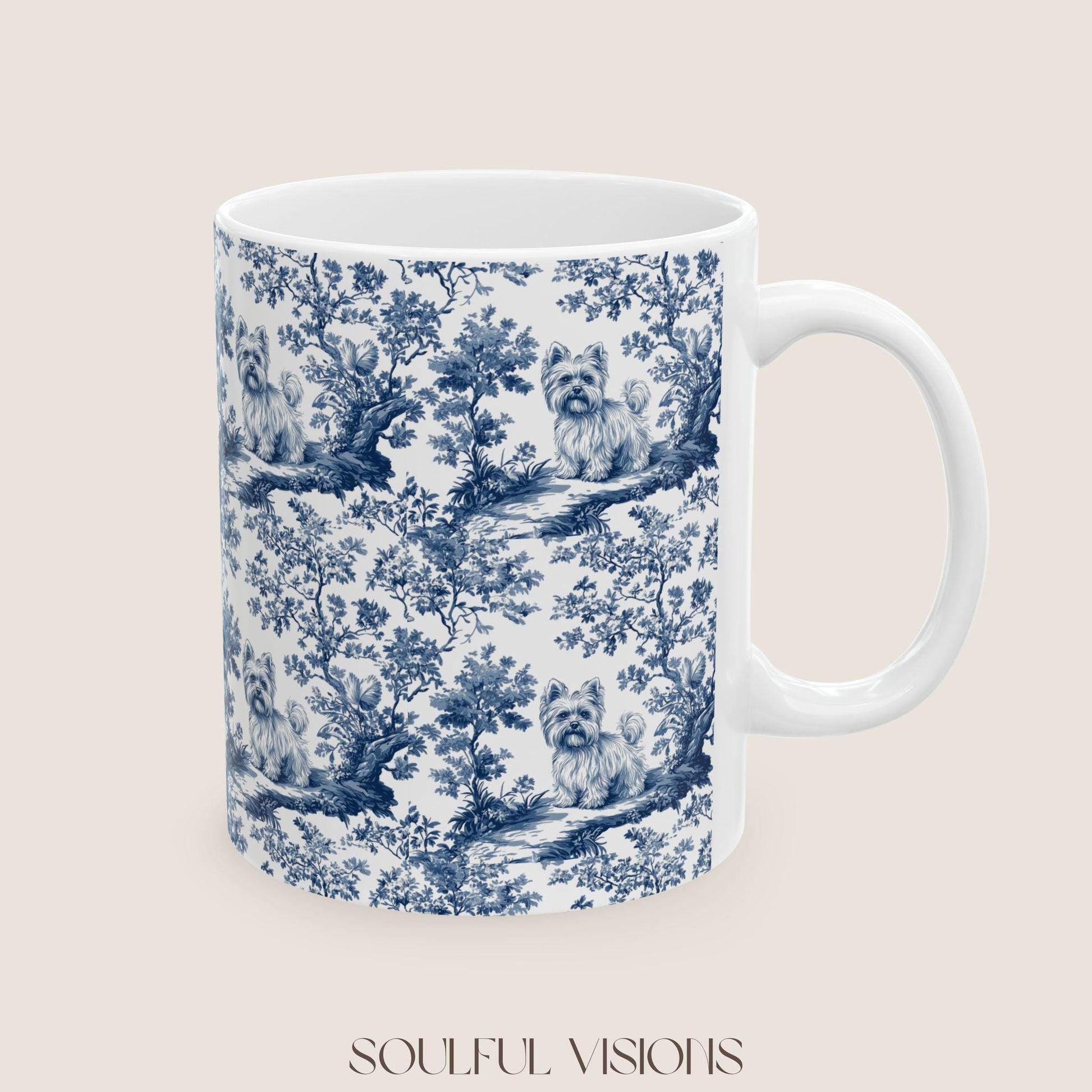 Yorkie French toile de jouy Mug, Yorkie Mug, Yorkie Gifts, Yorkshire terrier, Yorkie mom, Yorkie lover, Dog mom Mug, Yorkie Owner Gift