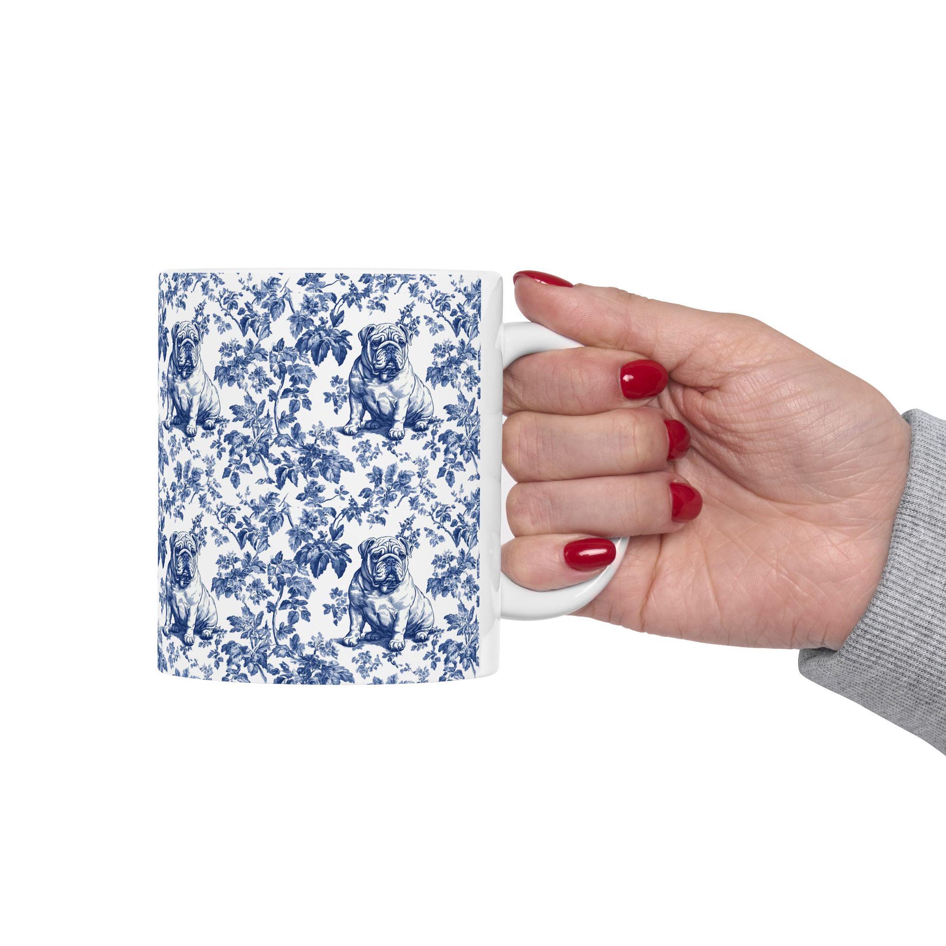 English Bulldog French Toile De Jouy Mug, English Bulldog Mug, English Bulldog gifts, English Bulldog, English Bulldog mom, Bulldog Mug Gift