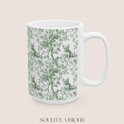 French Bulldog French Toile De Jouy Mug, French Bulldog Mug, Frenchie mom, French Bulldog, French Bulldog Lover gift, Frenchie Coffee Mug