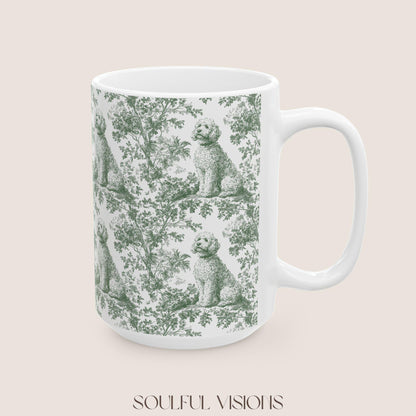 Golden doodle French Pastel Toile de Jouy Mug