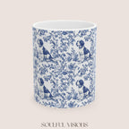Beagle French Toile de Jouy Mug, Beagle Mug, Beagle gift, Dog Toile Jouy Mug, Beagle Lovers Gift, Beagle mom gift, Beagle, Dog Gift Mugs