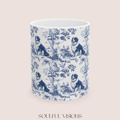 Bernese Mountain French Toile De Jouy Mug, Bernese Mountain Mug, Bernese Mountain, Bernese Mountain mom,Bernese Mountain Lover Gift