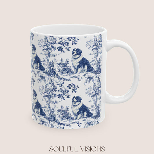 Bernese Mountain French Toile De Jouy Mug, Bernese Mountain Mug, Bernese Mountain, Bernese Mountain mom,Bernese Mountain Lover Gift