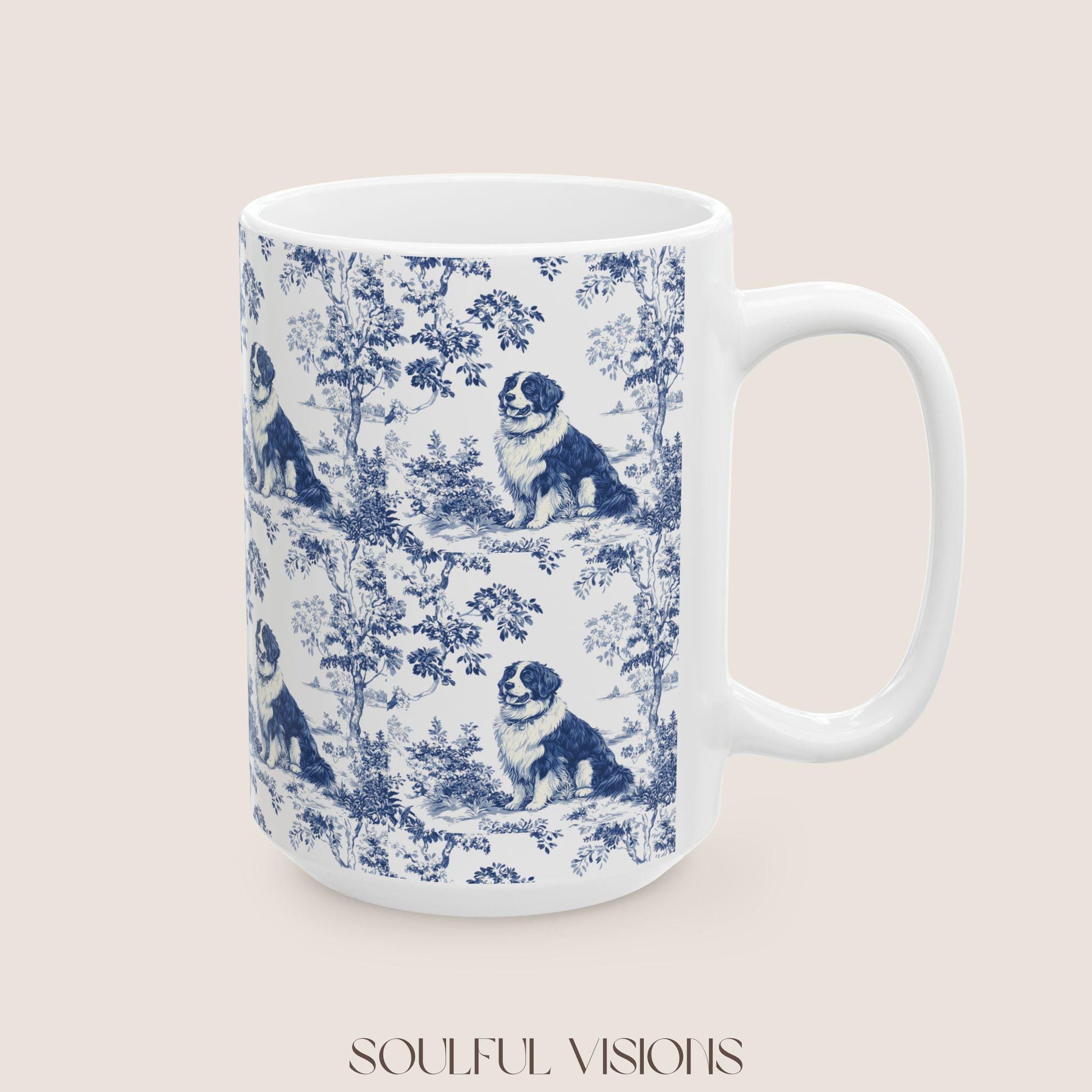 Bernese Mountain French Toile De Jouy Mug, Bernese Mountain Mug, Bernese Mountain, Bernese Mountain mom,Bernese Mountain Lover Gift