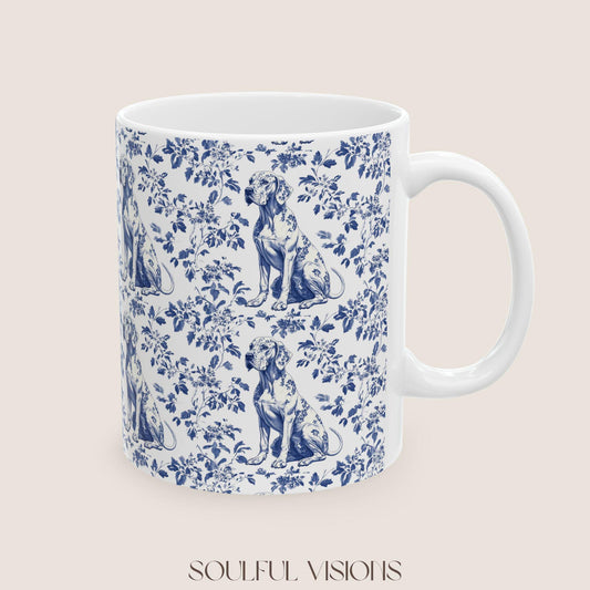 Great Dane French Toile De Jouy Mug, Great Dane Mug, Great Dane mom, Great Dane gift, Great Dane, Great Dane Lover, Great Dane Coffee Cup