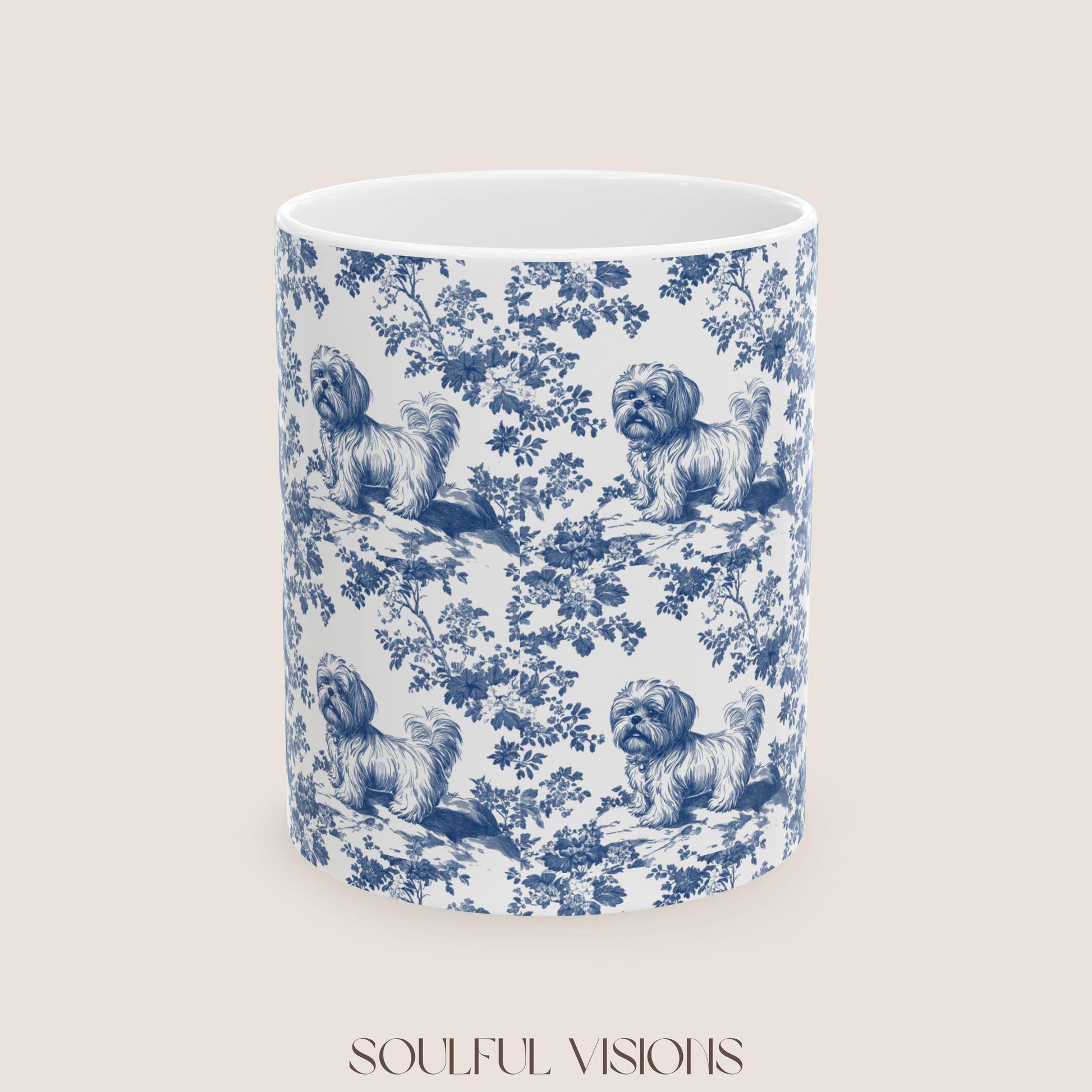 Shih tzu French Toile De Jouy Mug, Shih tzu Mug, Shih tzu gift, Shih tzu, Shih tzu mom, Shih tzu Lover Gift, Dog mom, Shih tzu Coffee Cup