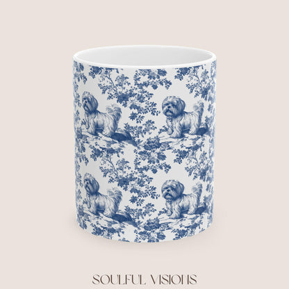 Shih tzu French Toile De Jouy Mug, Shih tzu Mug, Shih tzu gift, Shih tzu, Shih tzu mom, Shih tzu Lover Gift, Dog mom, Shih tzu Coffee Cup