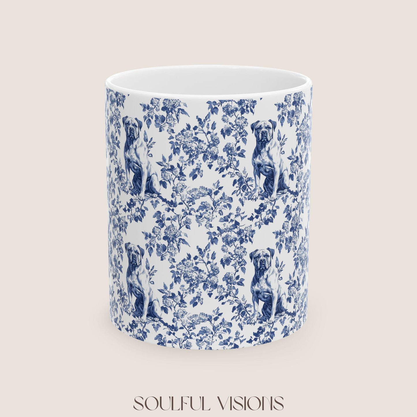 Presa Canario French Blue Toile de Jouy Mug, Presa Canario Mugs, Presa Canario Gift, Presa Canario, Presa Canario mama