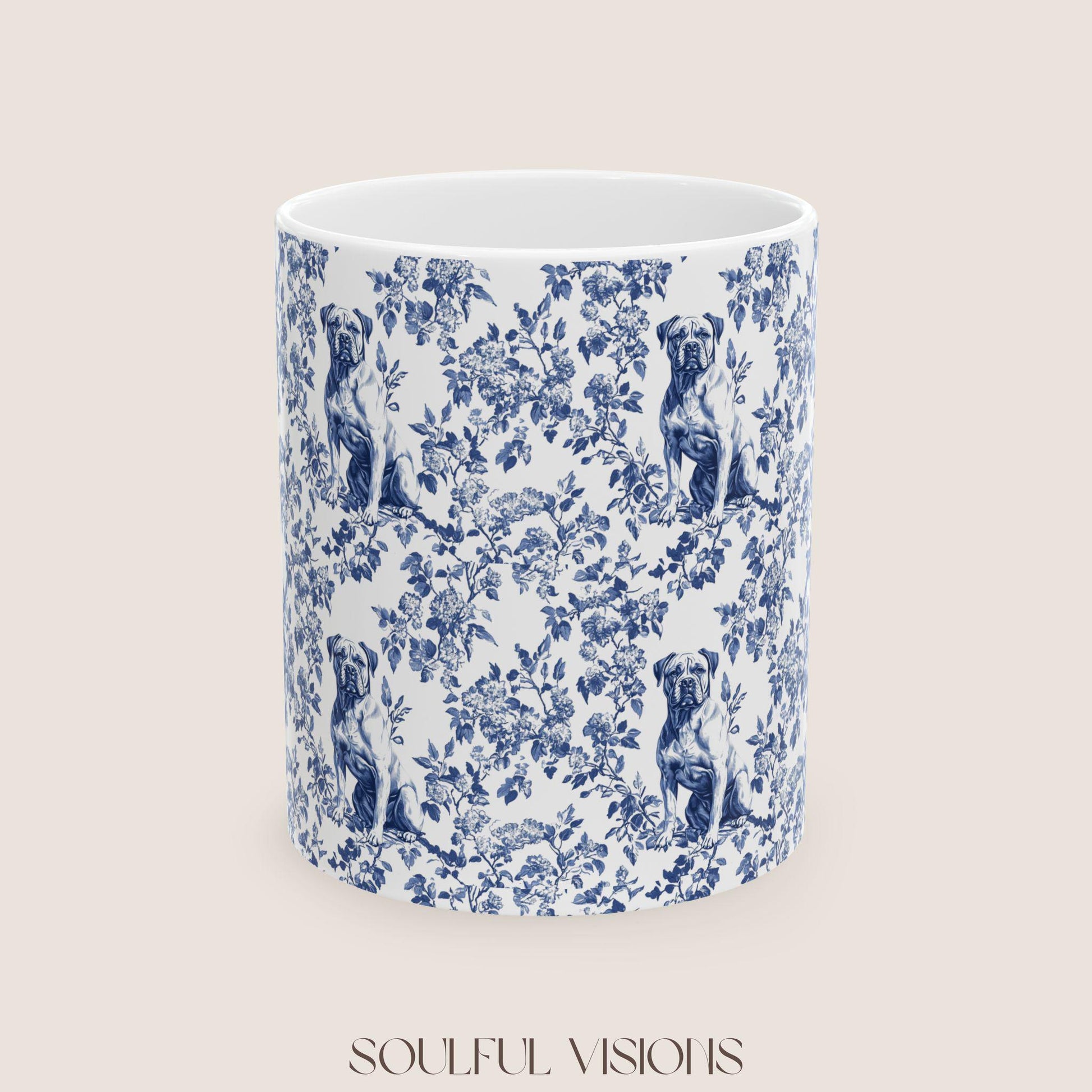 Presa Canario French Blue Toile de Jouy Mug, Presa Canario Mugs, Presa Canario Gift, Presa Canario, Presa Canario mama
